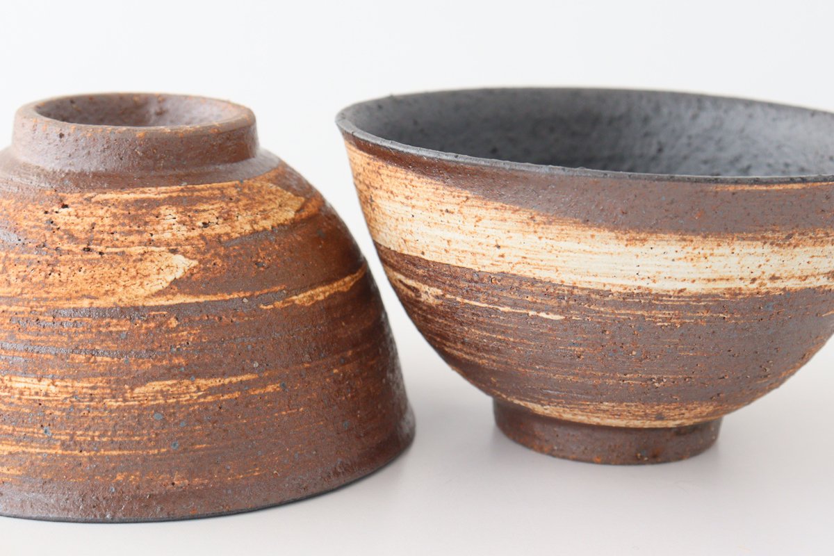 Rice Bowl Hakeme Brown | Mino Ware