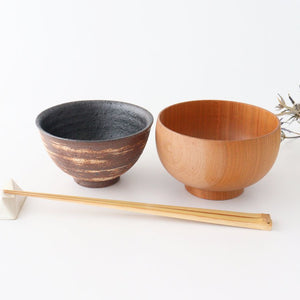 Rice Bowl Hakeme Brown | Mino Ware