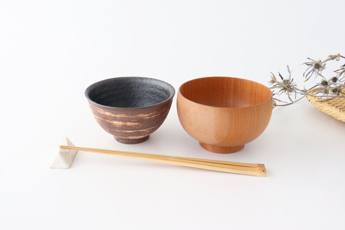 Rice Bowl Hakeme Brown | Mino Ware