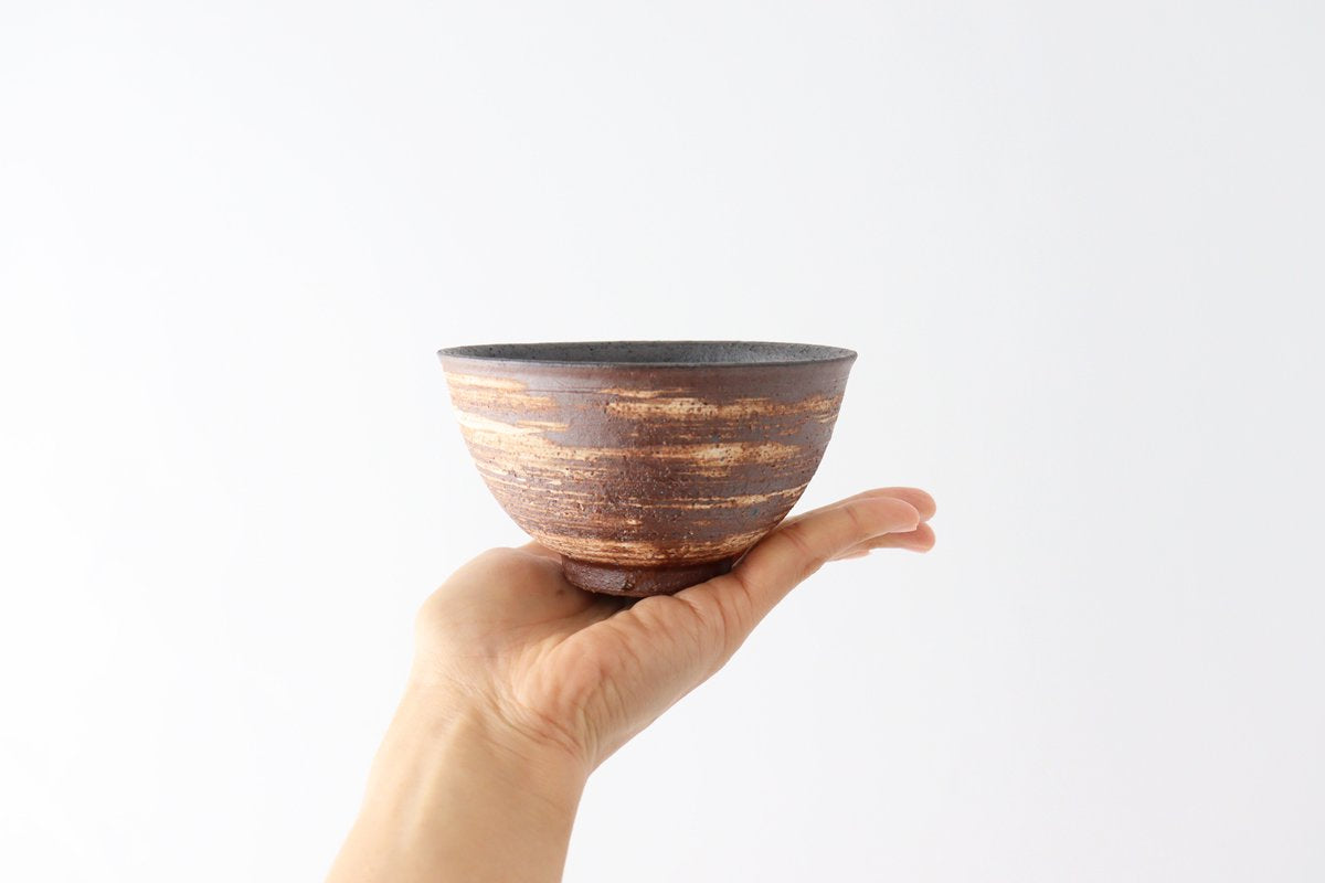 Rice Bowl Hakeme Brown | Mino Ware