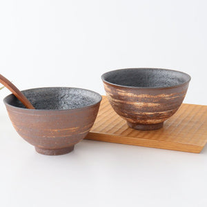 Rice Bowl Hakeme Brown | Mino Ware