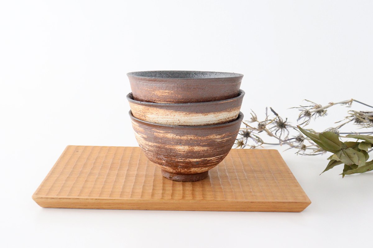 Rice Bowl Hakeme Brown | Mino Ware