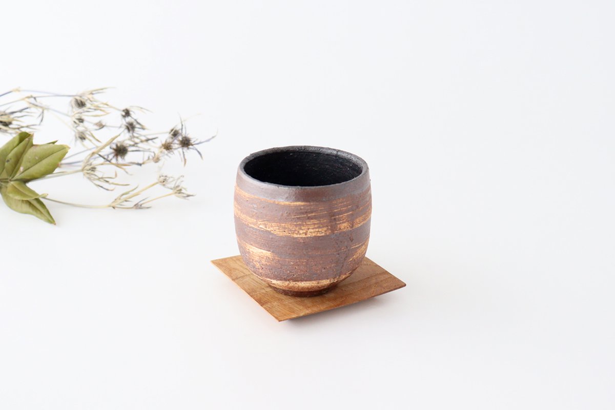 Japanese Cup Hakeme Brown | Yunomi Mino Ware