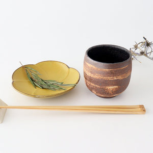 Japanese Cup Hakeme Brown | Yunomi Mino Ware