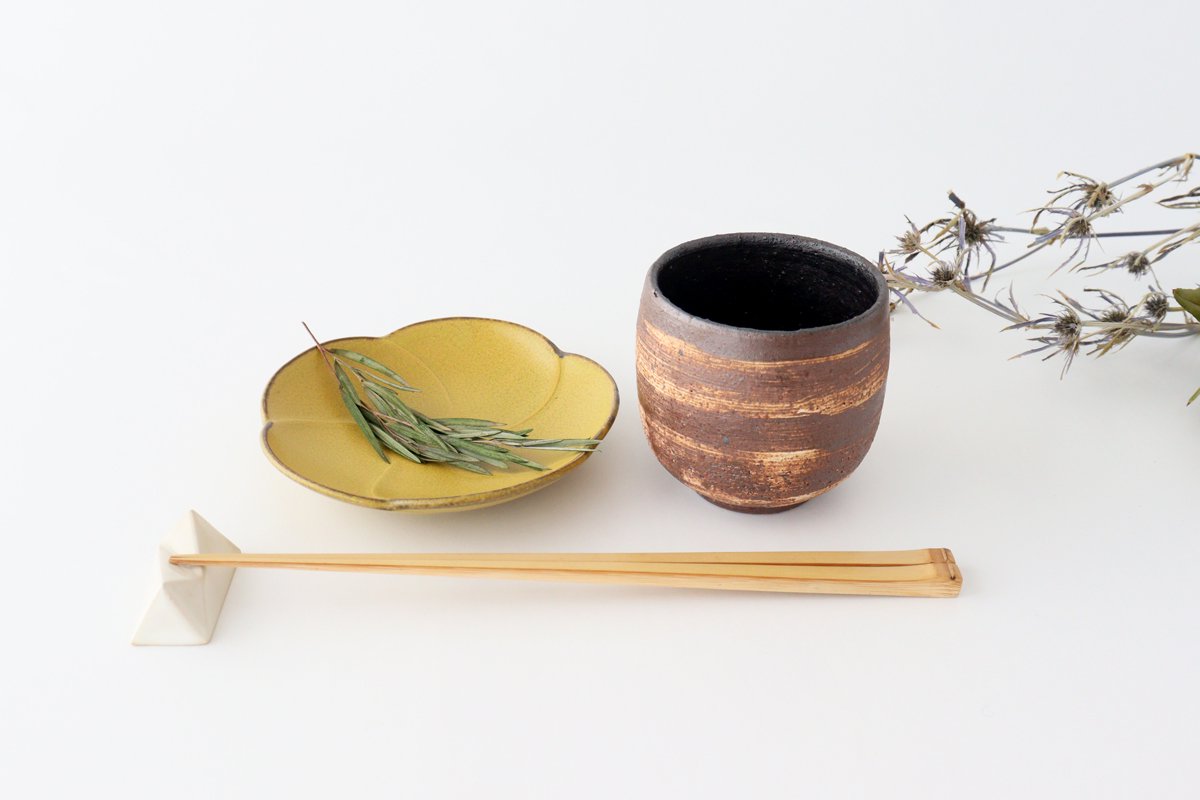 Japanese Cup Hakeme Brown | Yunomi Mino Ware