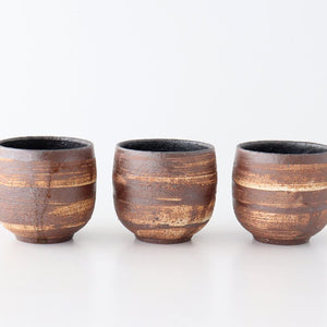 Japanese Cup Hakeme Brown | Yunomi Mino Ware