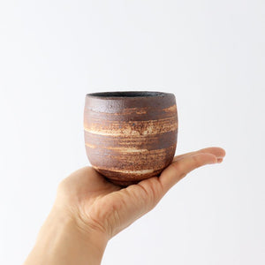 Japanese Cup Hakeme Brown | Yunomi Mino Ware