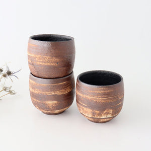 Japanese Cup Hakeme Brown | Yunomi Mino Ware