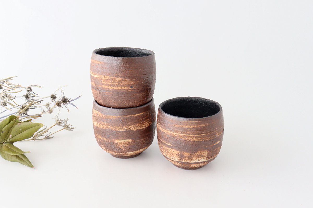 Japanese Cup Hakeme Brown | Yunomi Mino Ware