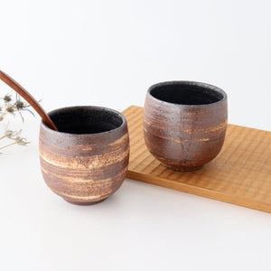 Japanese Cup Hakeme Brown | Yunomi Mino Ware