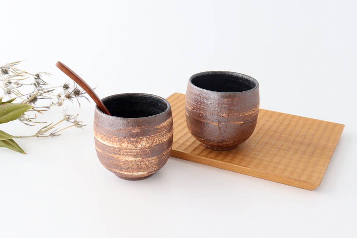 Japanese Cup Hakeme Brown | Yunomi Mino Ware