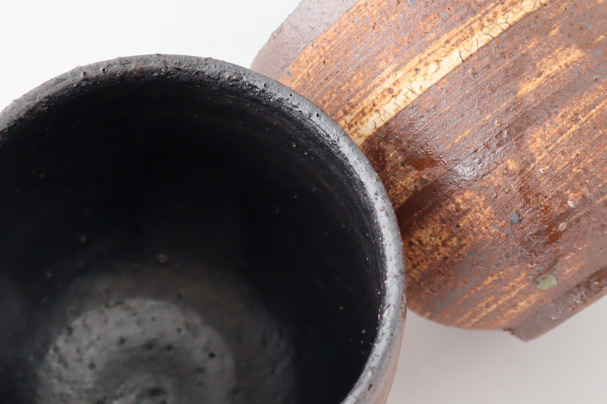 Japanese Cup Hakeme Brown | Yunomi Mino Ware