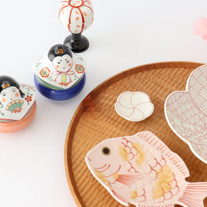 Sea bream-shaped Small Plate Pink and Gold｜Arita Ware