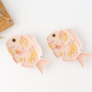 Sea Bream Shaped Plate Light cherry blossom and Gold | Arita Ware