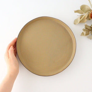 ORLO Round Plate Brown 24cm/9.4in | Mino Ware