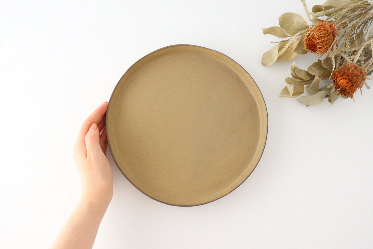 ORLO Round Plate Brown 24cm/9.4in | Mino Ware