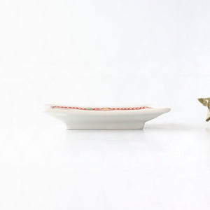 Ginshu Kiln Long Square Small Plate Flower and Butterfly  | Kutani Ware