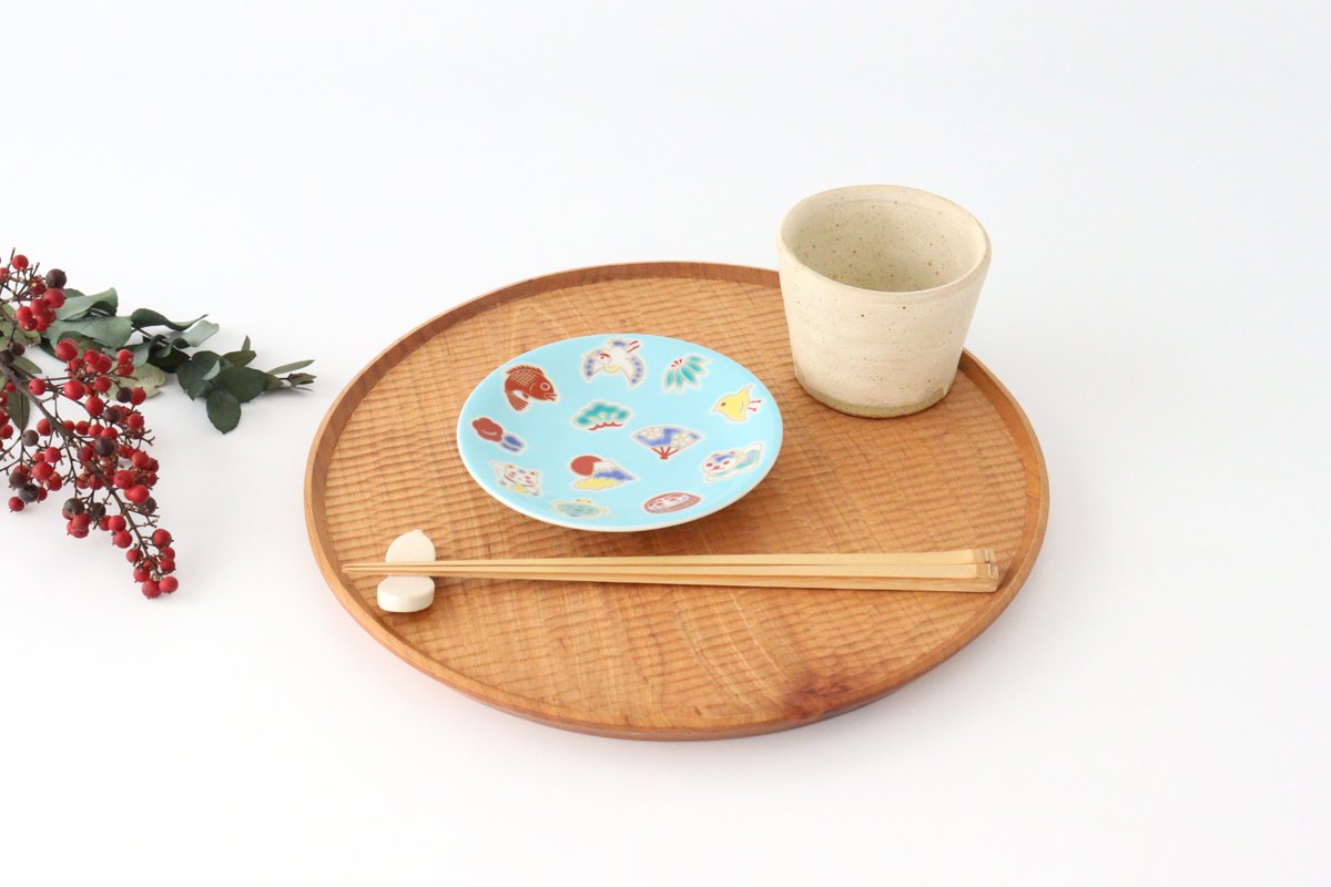 Seikou Kiln Lucky Small Plate Engimono｜Kutani Ware