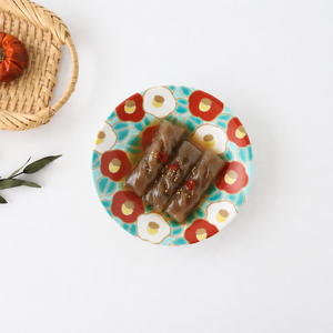 Seikou Kiln Lucky Small Plate Camellia｜Kutani Ware