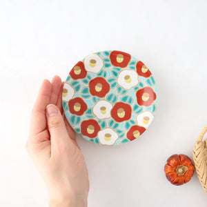 Seikou Kiln Lucky Small Plate Camellia｜Kutani Ware