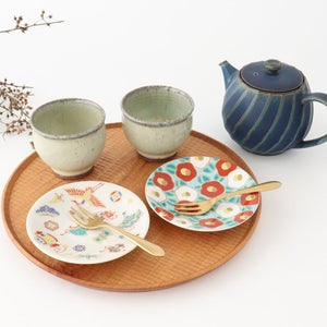 Seikou Kiln Lucky Small Plate Camellia｜Kutani Ware