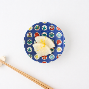 Seikou Kiln Lucky Small Plate Round Crest Pattern｜Kutani Ware