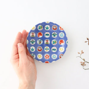 Seikou Kiln Lucky Small Plate Round Crest Pattern｜Kutani Ware