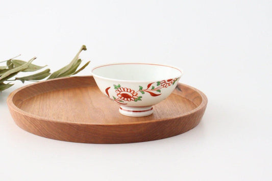 Rice Bowl Banreki Hand-painted Vermilion | Hasami Ware