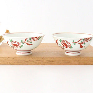 Rice Bowl Banreki Hand-painted Vermilion | Hasami Ware