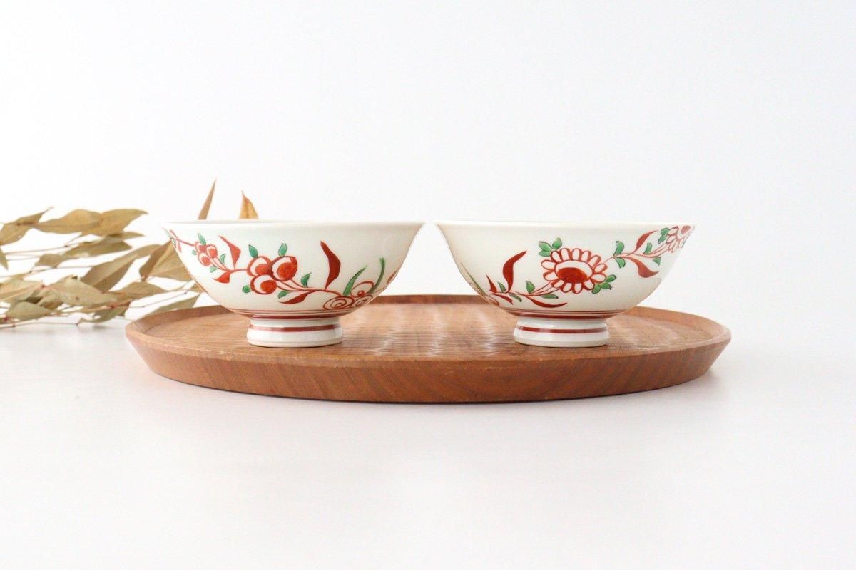 Rice Bowl Banreki Hand-painted Vermilion | Hasami Ware