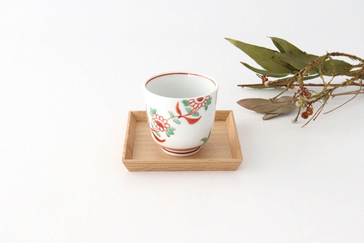 Japanese Cup Banreki Hand-painted Vermilion｜Yunomi Hasami Ware