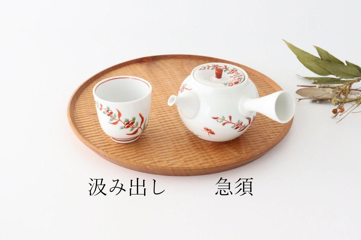 Japanese Cup Banreki Hand-painted Vermilion｜Yunomi Hasami Ware