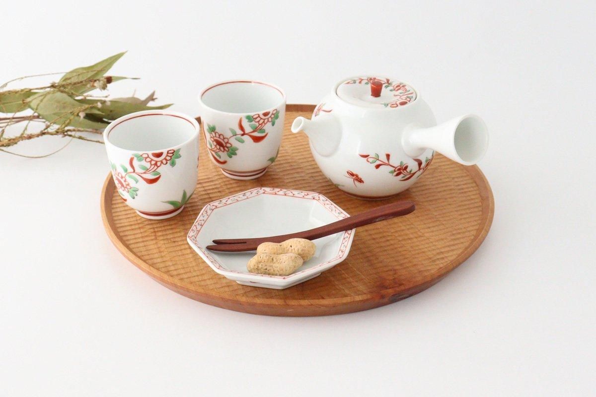 Japanese Cup Banreki Hand-painted Vermilion｜Yunomi Hasami Ware