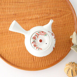 Japanese Teapot Banreki Hand-painted Vermilion | Kyusu Hasami Ware