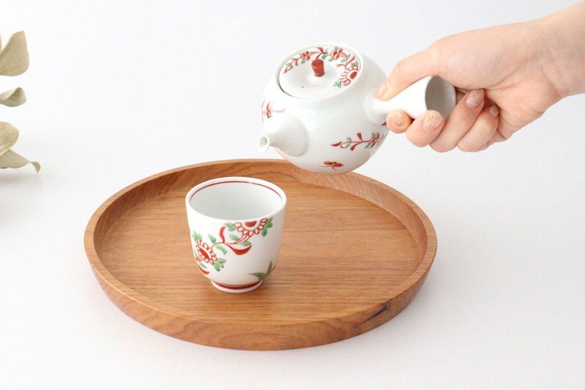 Japanese Teapot Banreki Hand-painted Vermilion | Kyusu Hasami Ware