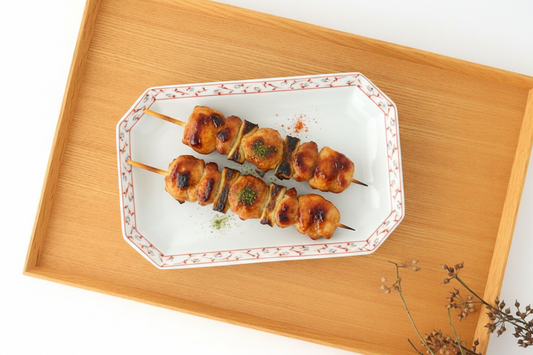 Octagonal Plate Red Arabesque | Hasami Ware