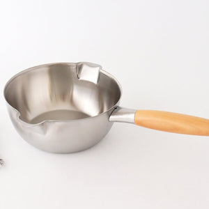 aikata/Yoshikawa  Double-Spouted Stainless Steel Yukihira Pan 18cm