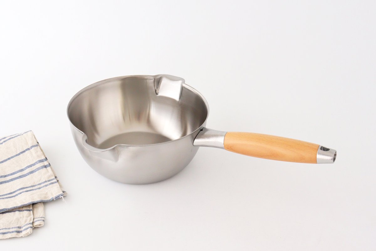 aikata/Yoshikawa  Double-Spouted Stainless Steel Yukihira Pan 18cm