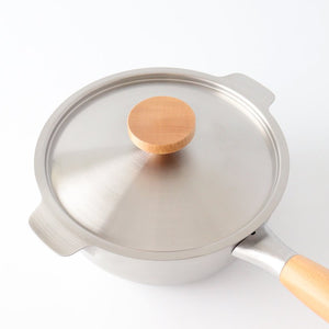 aikata/Yoshikawa  Double-Spouted Stainless Steel Yukihira Pan 18cm