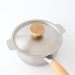 aikata/Yoshikawa Double-Spouted Stainless Steel Milk Pan 16cm