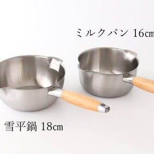 Double mouth stainless steel milk pan 16cm aikata/Aikata Yoshikawa