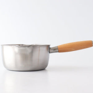 aikata/Yoshikawa Double-Spouted Stainless Steel Milk Pan 16cm