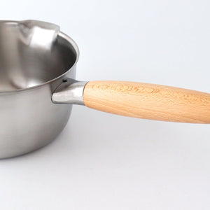 aikata/Yoshikawa Double-Spouted Stainless Steel Milk Pan 16cm