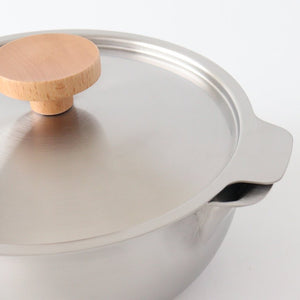 aikata/Yoshikawa Pot Lid for Double-Spouted Stainless Steel Yukihira Pan 18cm