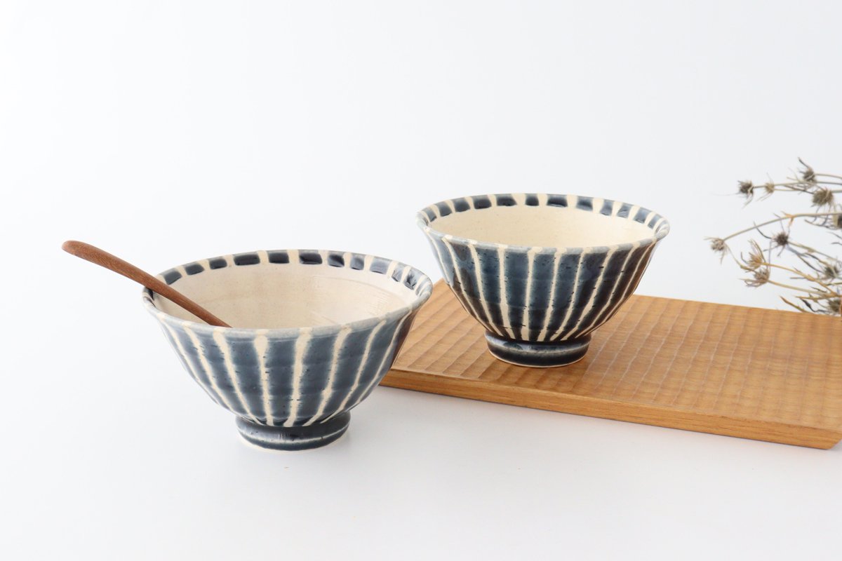 Rice Bowl Tokusa Blue | Mino Ware