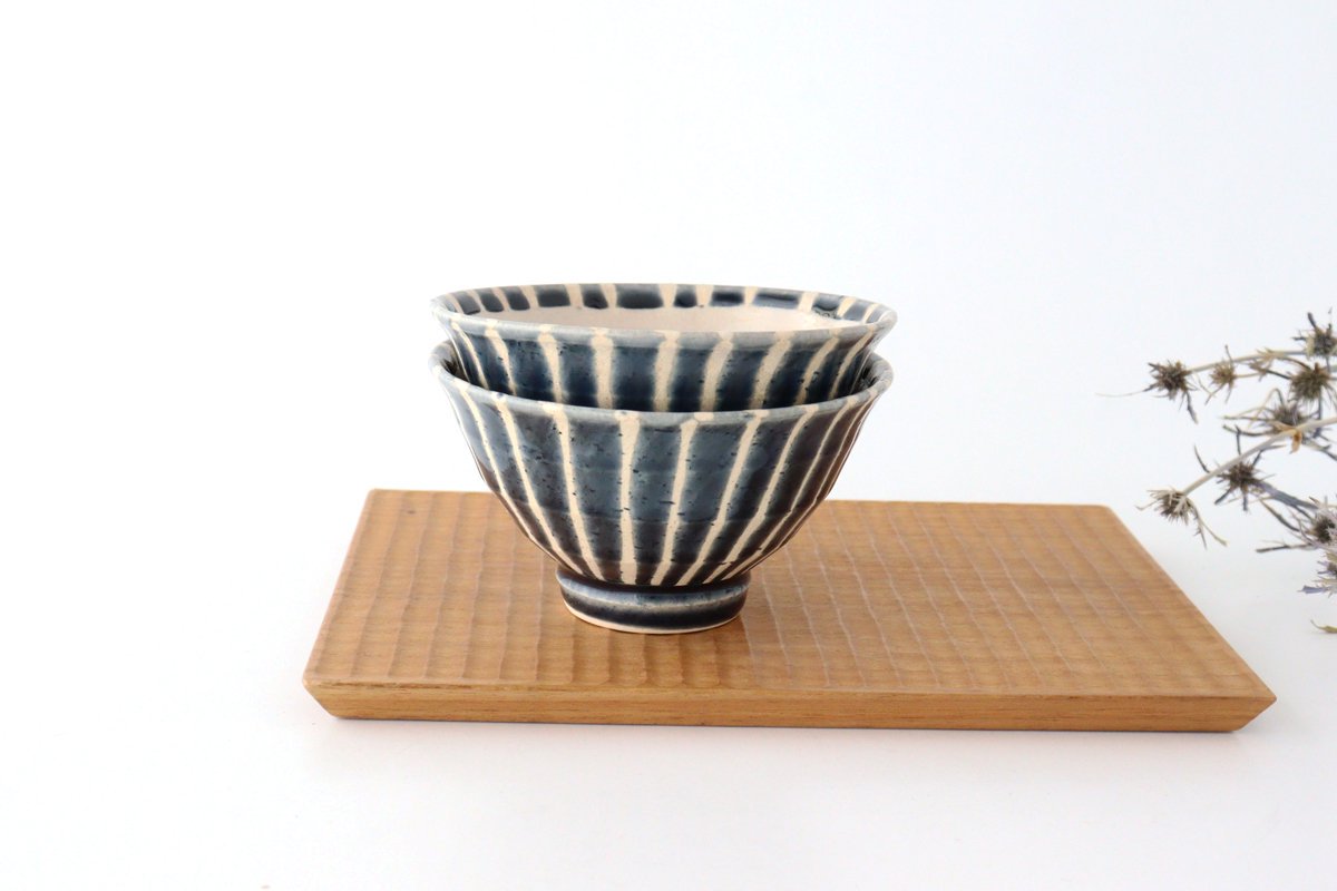 Rice Bowl Tokusa Blue | Mino Ware