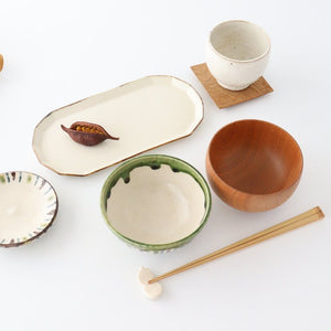 Rice Bowl Tokusa Oribe and Brown | Mino Ware