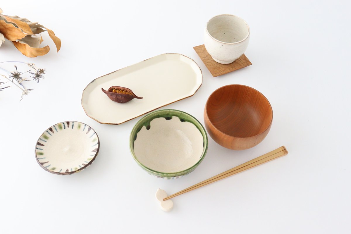 Rice Bowl Tokusa Oribe and Brown | Mino Ware