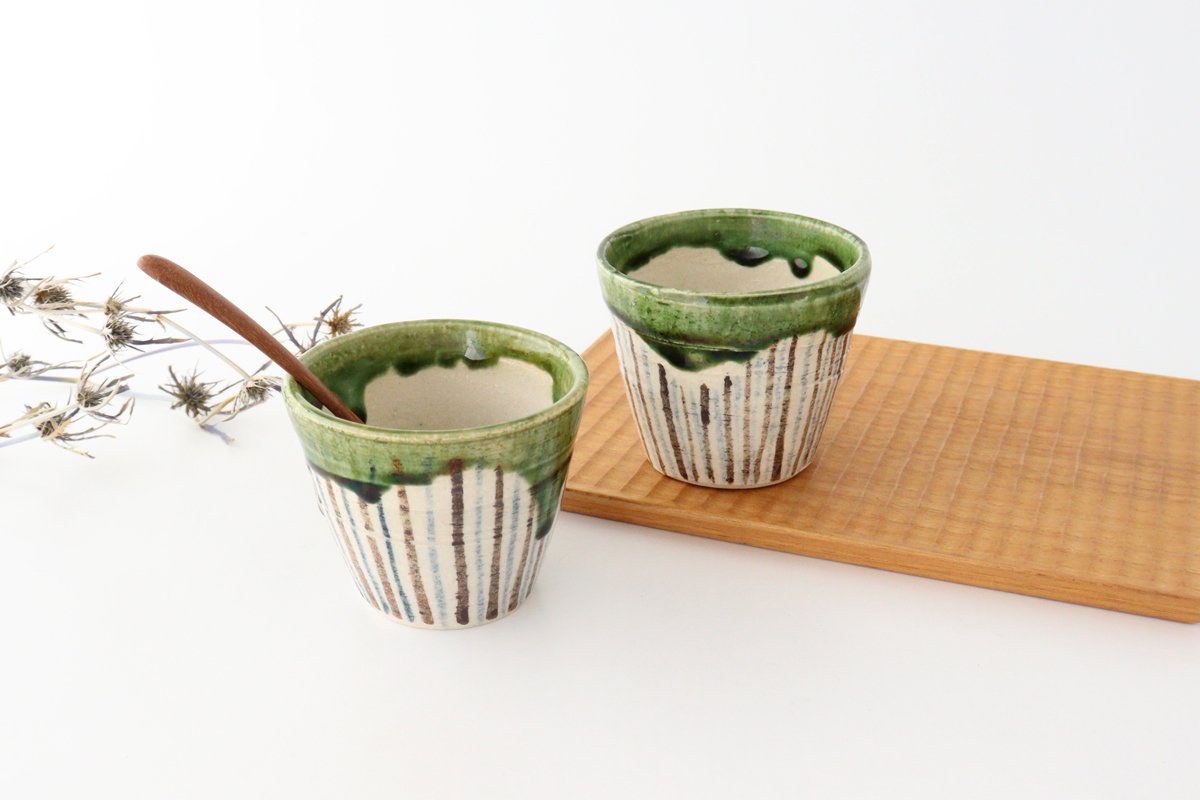 Soba Choko Tokusa Green | Free Cup Seto Ware