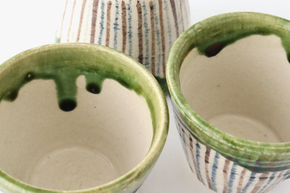 Soba Choko Tokusa Green | Free Cup Seto Ware